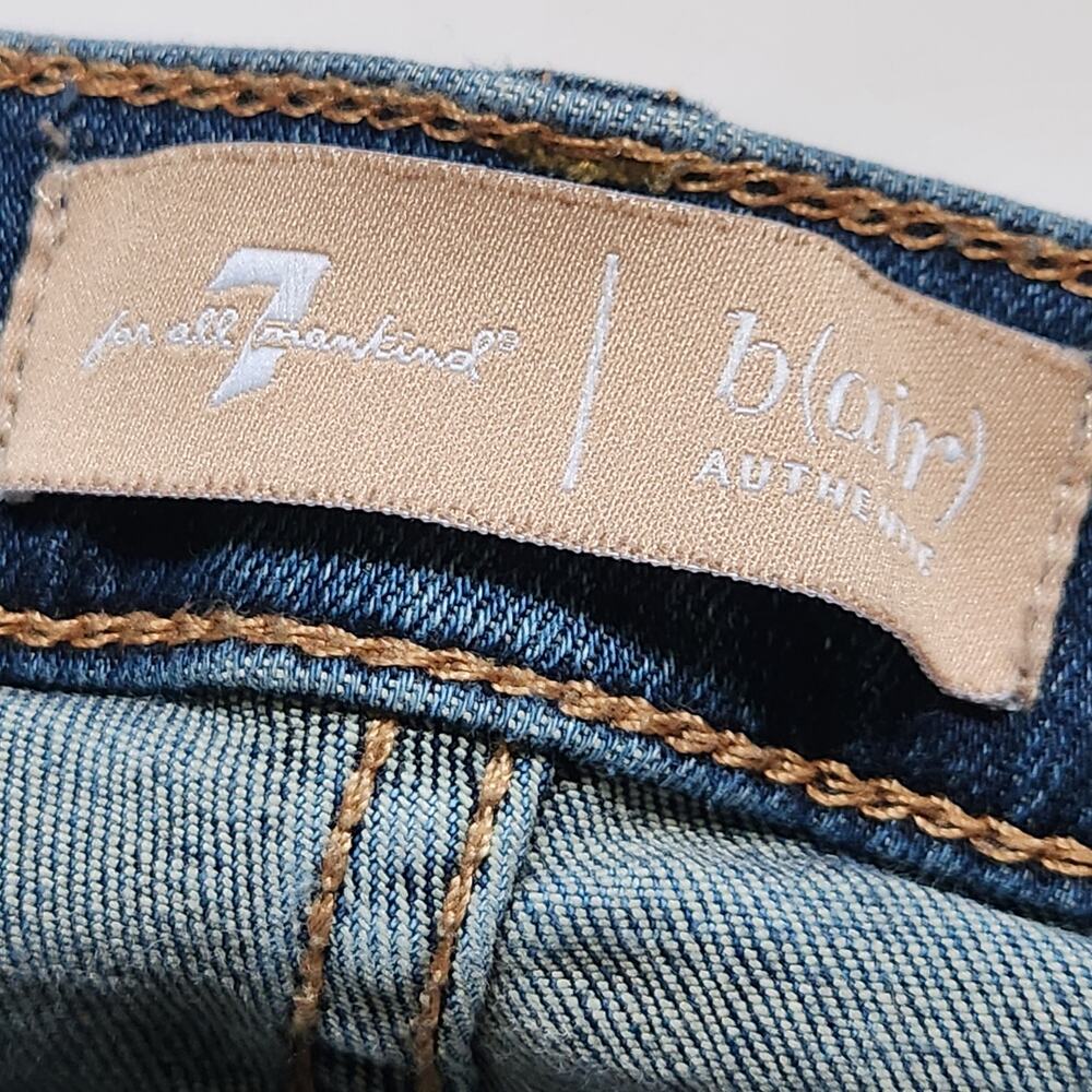7 For All Mankind B(air) Dojo Jeans SZ 32 Bootcut Flare Stretch Blue Denim Pants - Picture 7 of 16